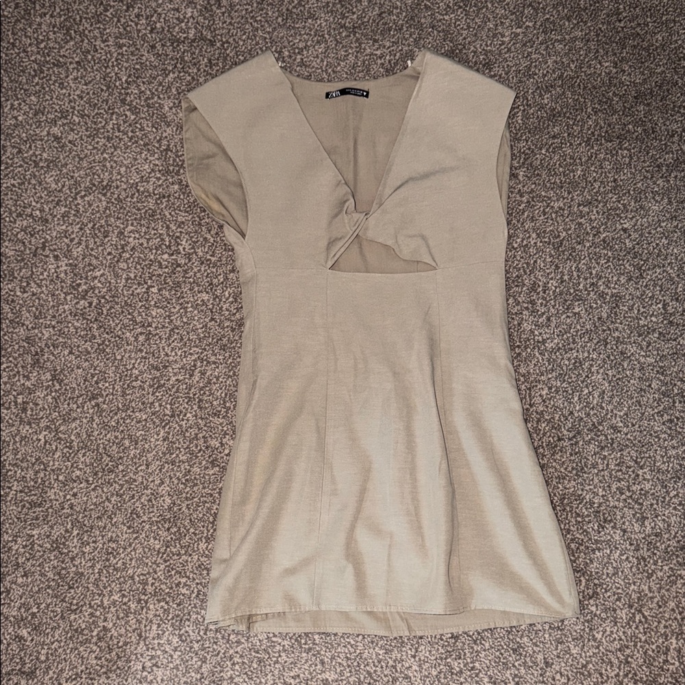 Zara Chic Sage Green Mini Dress